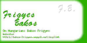 frigyes bakos business card